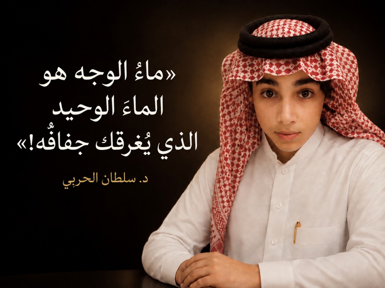 تصميم حكمة للدكتور سلطان الحربي عن ماء الوجه